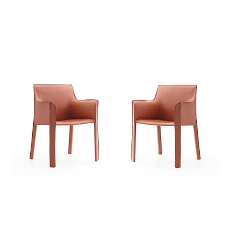 Manhattan Comfort Vogue Arm Chair in Clay, PK2 2-DC033-CY